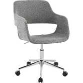 Margarite Office Task Chair in Chrome & Grey Fabric